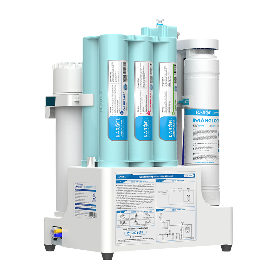 [ĐỘC QUYỀN ONLINE - TẶNG BỘ LÕI] Máy lọc nước RO để gầm Karofi KAQ-UE03 - hệ 10 lõi, Màng RO 50 GPD, Bảo hành 36 Tháng - Hàng chính hãng