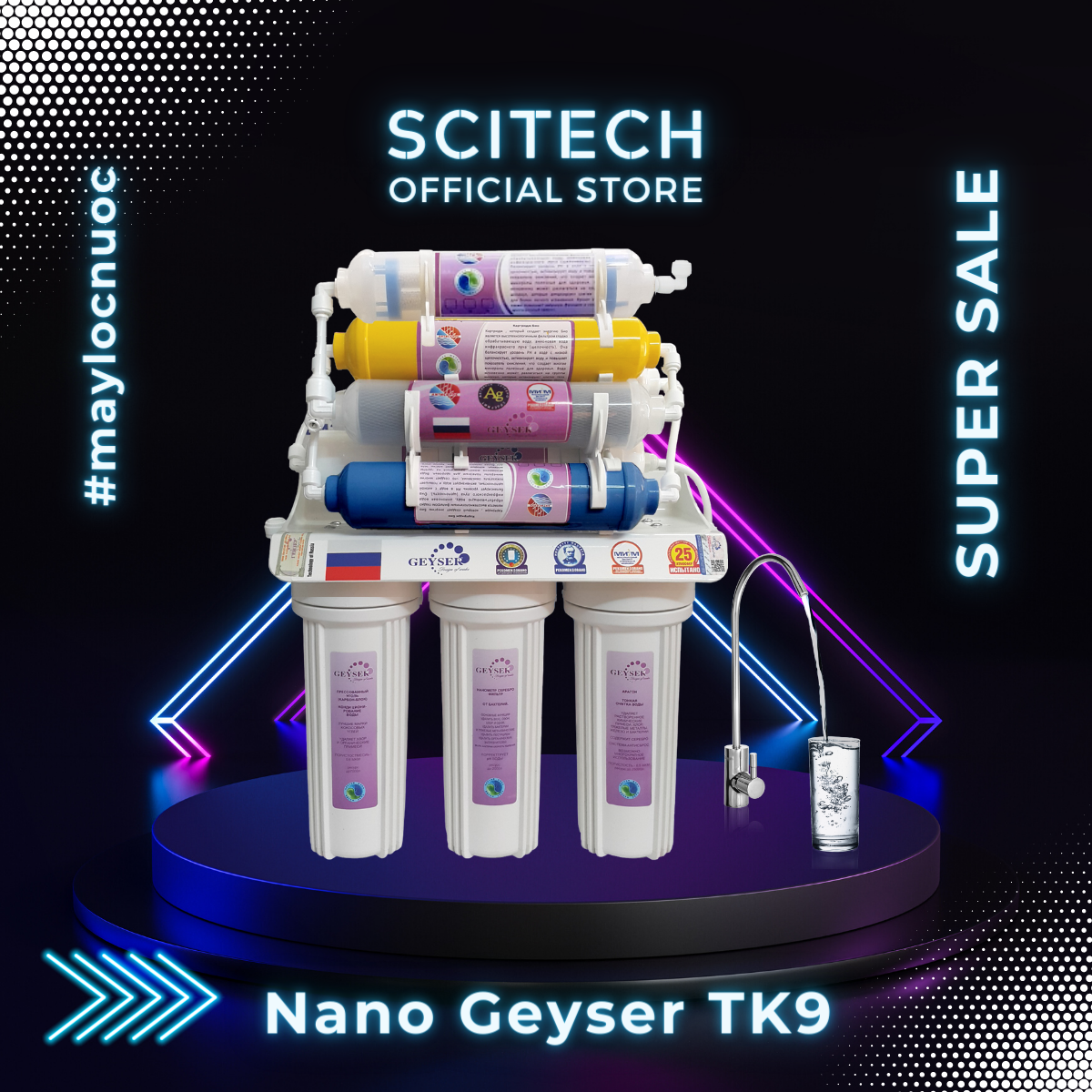 Máy lọc nước Nano TK9 FIR Oxygen by Scitech  - Hàng chính hãng