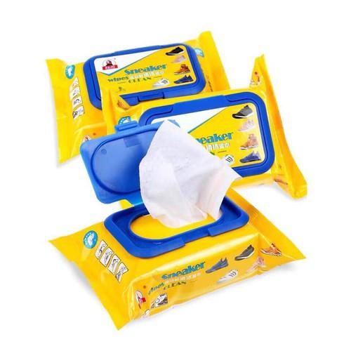 Túi 30 miếng khăn lau giày trắng diệt khuẩn, chống ố, tiện lợi mọi nơi