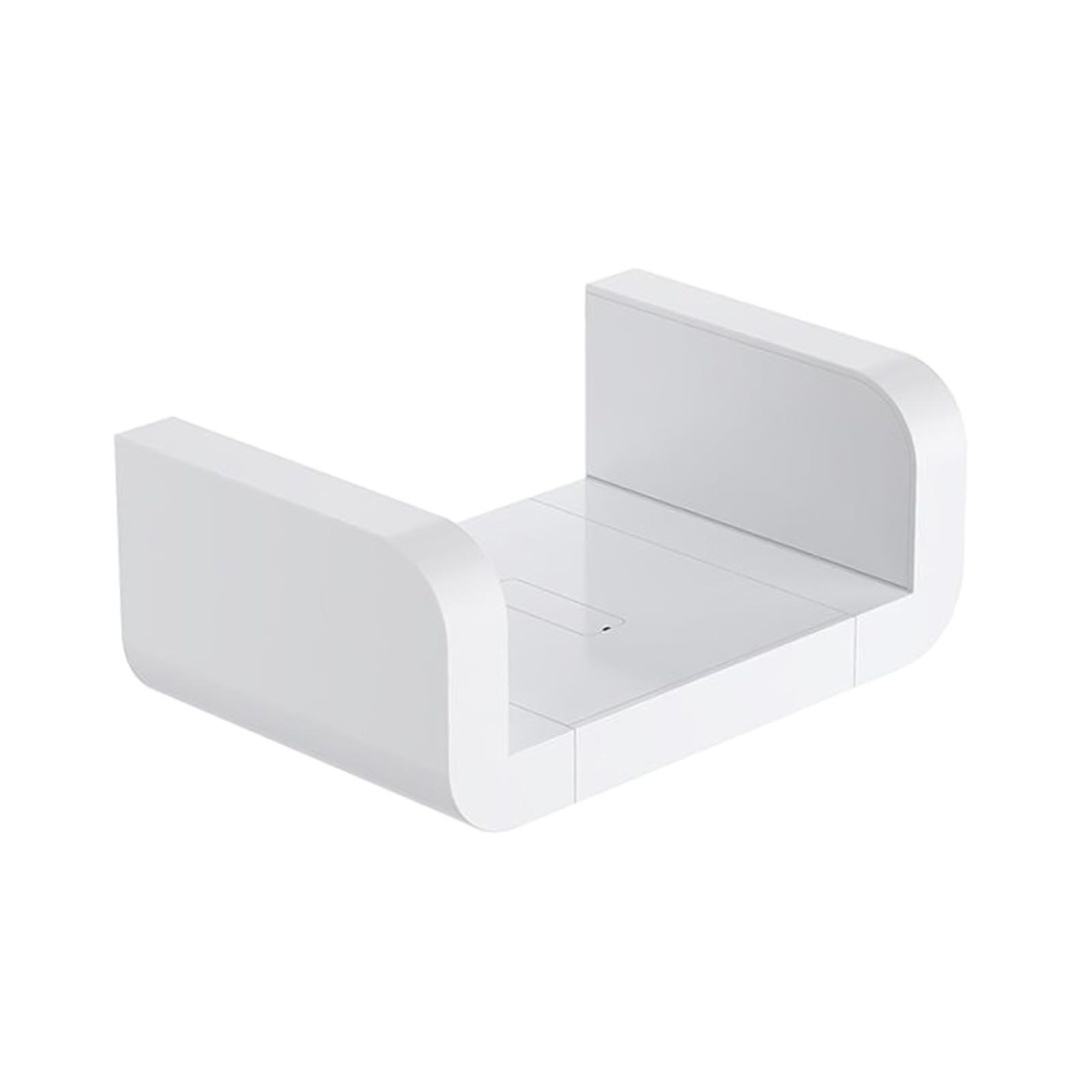 2xFloating Wall Shelves White U Shaped for Bathroom Display Organizer 17cm