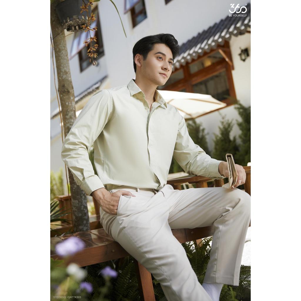 Áo sơ mi dài tay thương hiệu thời trang nam 360Boutique màu pastel Hàn Quốc chất vải cotton - STDTK322