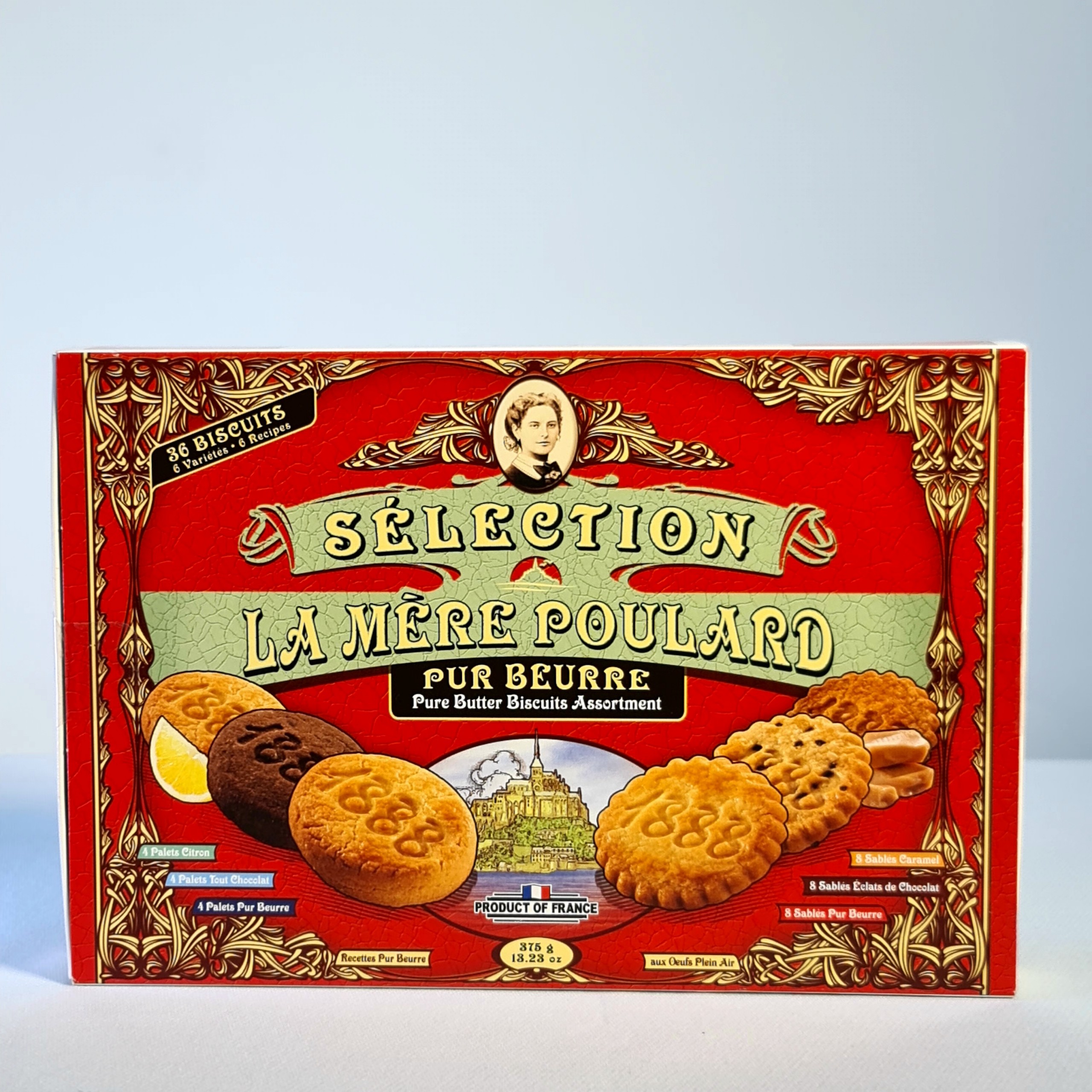 Bánh quy bơ - La Mère Poulard - Pure Butter Biscuits Assortment 6 Varieties 375g
