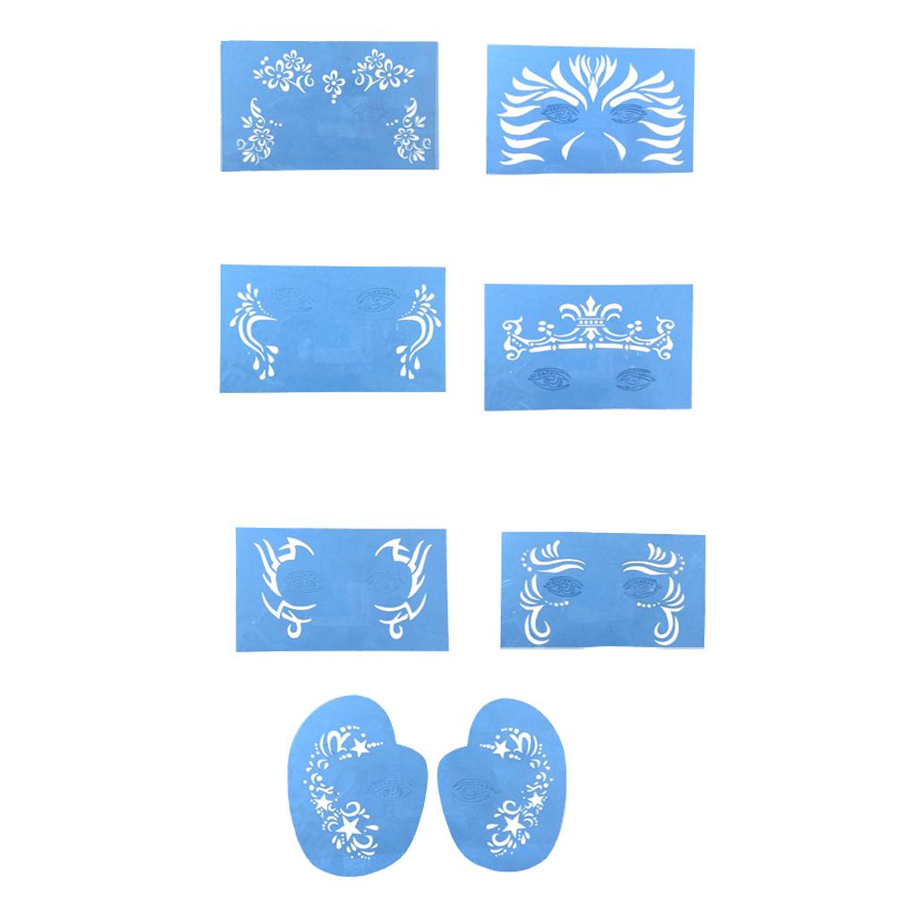 7 Hoa Văn Có Thể Tái Sử Dụng Stencils Vẽ Mặt Stencil Bản Mẫu Halloween Trang Điểm