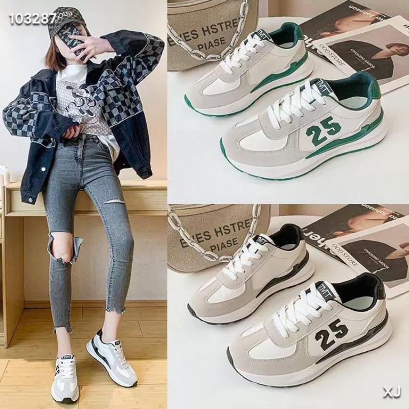 Giày MWC 0693 - Giày Thể Thao Nữ Đế Cao, Giày Sneaker Da Cá Tính Năng Động Thời Trang