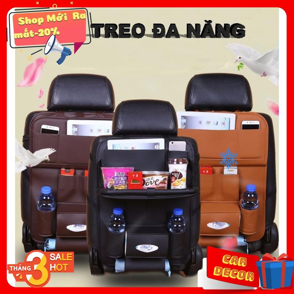 Túi da treo đồ sau ghế ô tô đựng đồ dùng tiện lợi