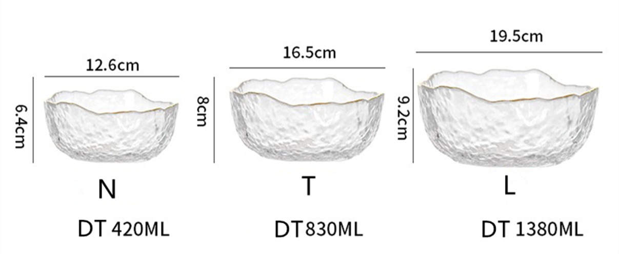 Tô Salad Thủy Tinh Viền Vàng