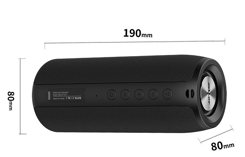 Loa bluetooth nghe nhạc Zealot S51 loa siêu trầm TWS âm thanh vòm 6D, loa kép không vỡ tiếng công suất 10W pin 1800mA