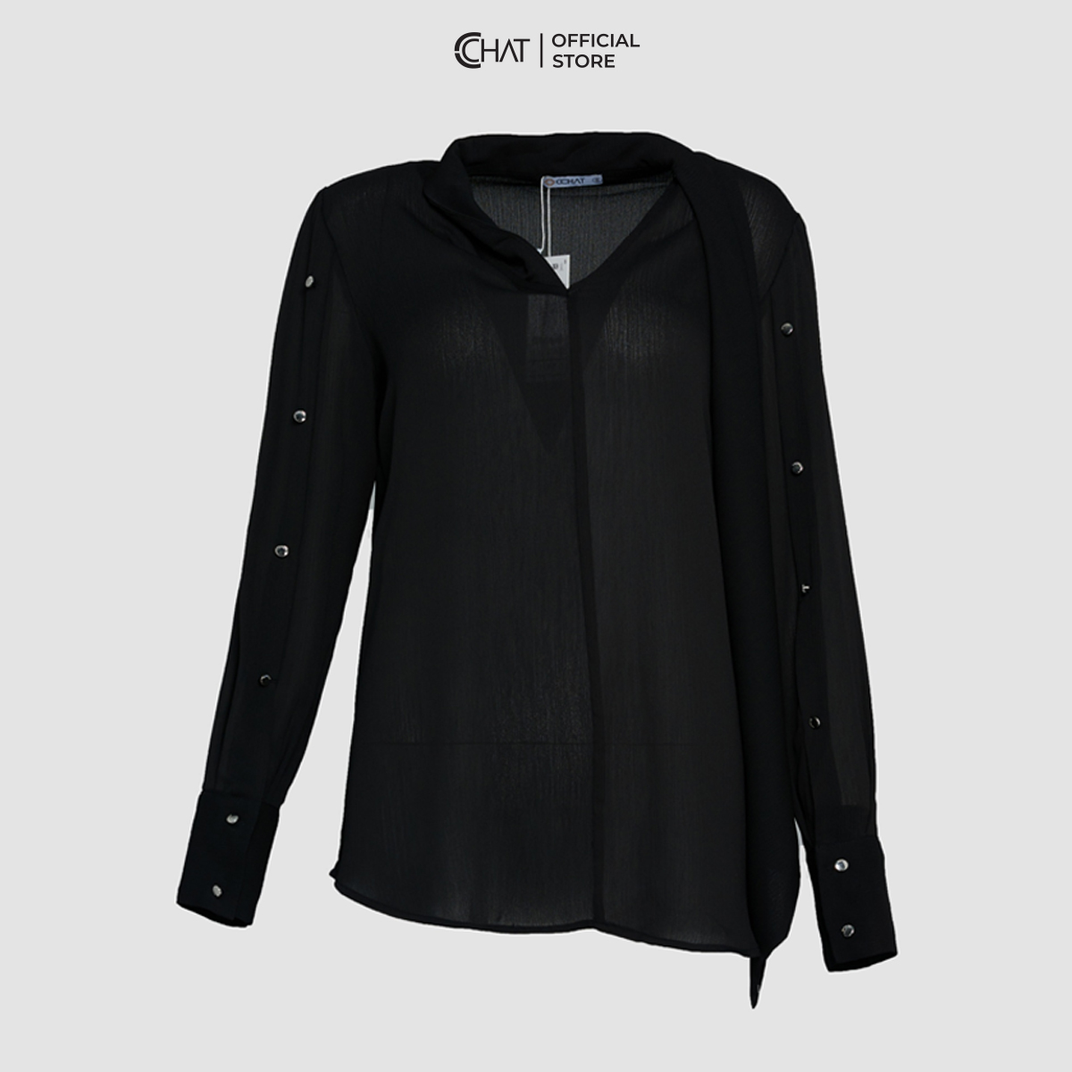 Áo Kiểu Nữ Cổ Vát Tà 1 Bên Dáng Suông Chất Chiffon Cao Cấp 53ADH2011ST