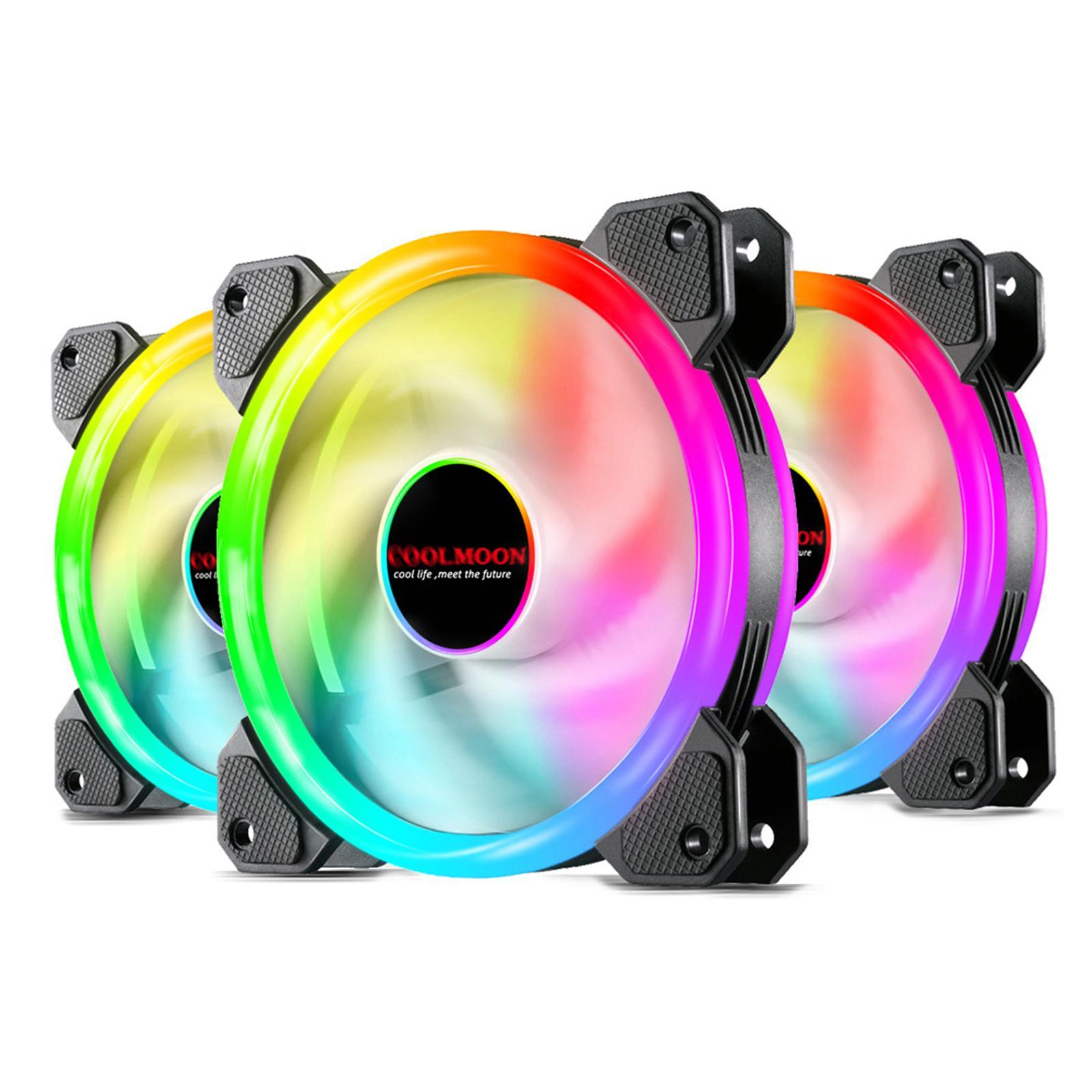 12cm RGB Computer Case Cooling Fan with Controller Remote 3 fan controller A