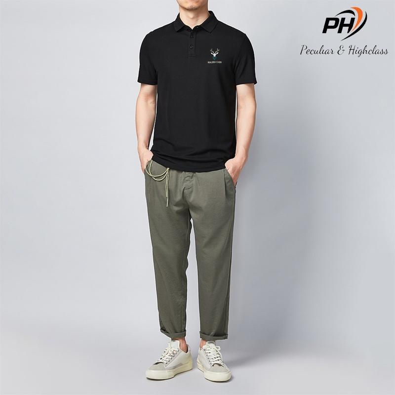 Áo Polo Nam thêu đầu hươu ,chất cotton cá sấu dày dặn mặc thoáng mát, full size phân phối độc quyền-PHSHOP204