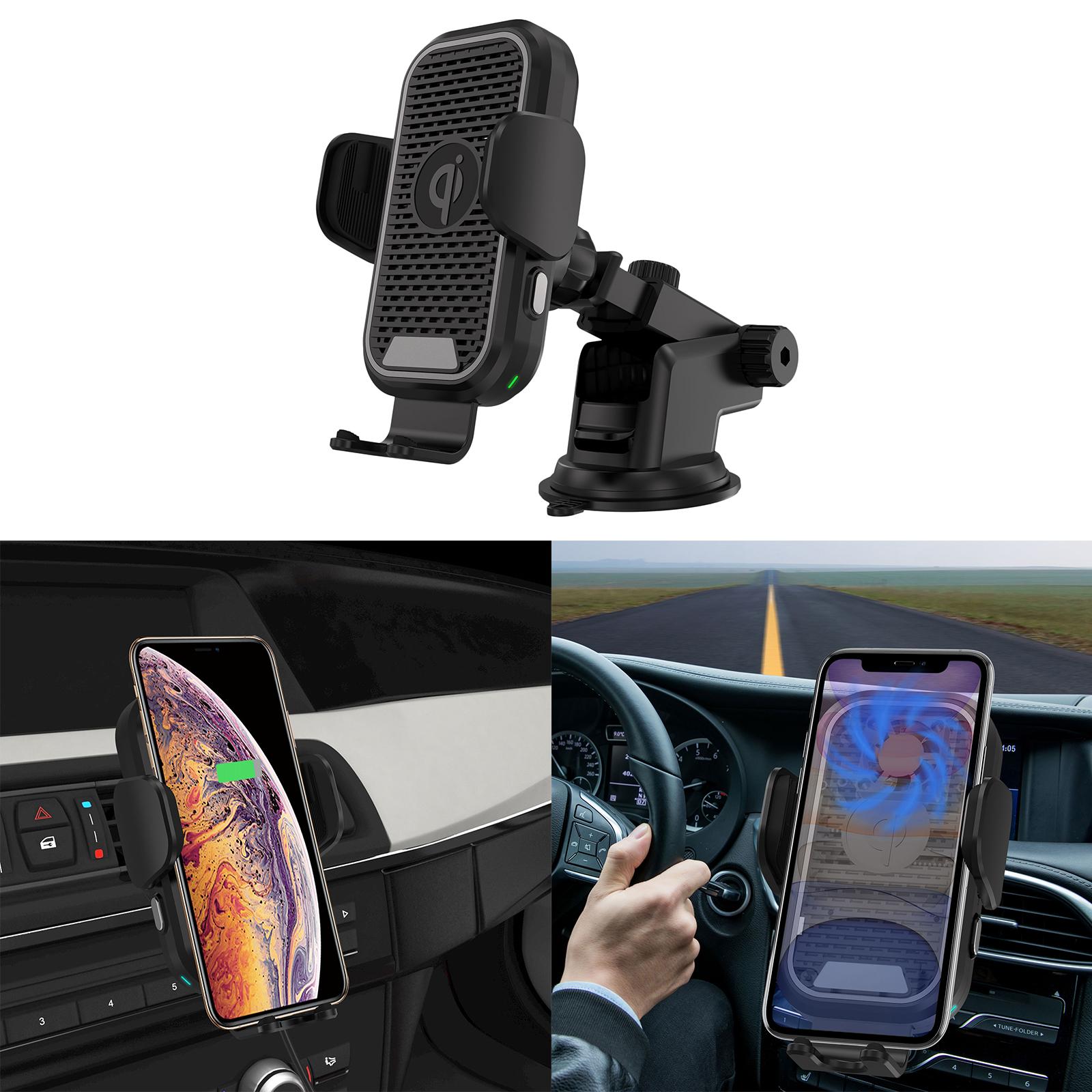 15W Car Wireless Fast Charging Holder Stand Auto-Clamp for /Samsung