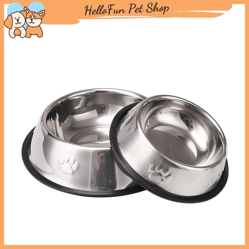 Bát ăn Inox cho chó mèo, có đế cao su chống trơn trượt