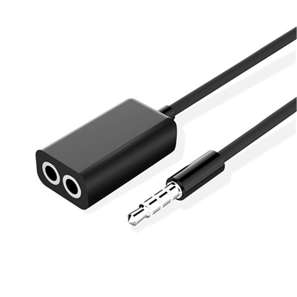 Qy5 3.5mm 1 Male to 2 Female Audio Converter Splitter Stereo Extension Cable