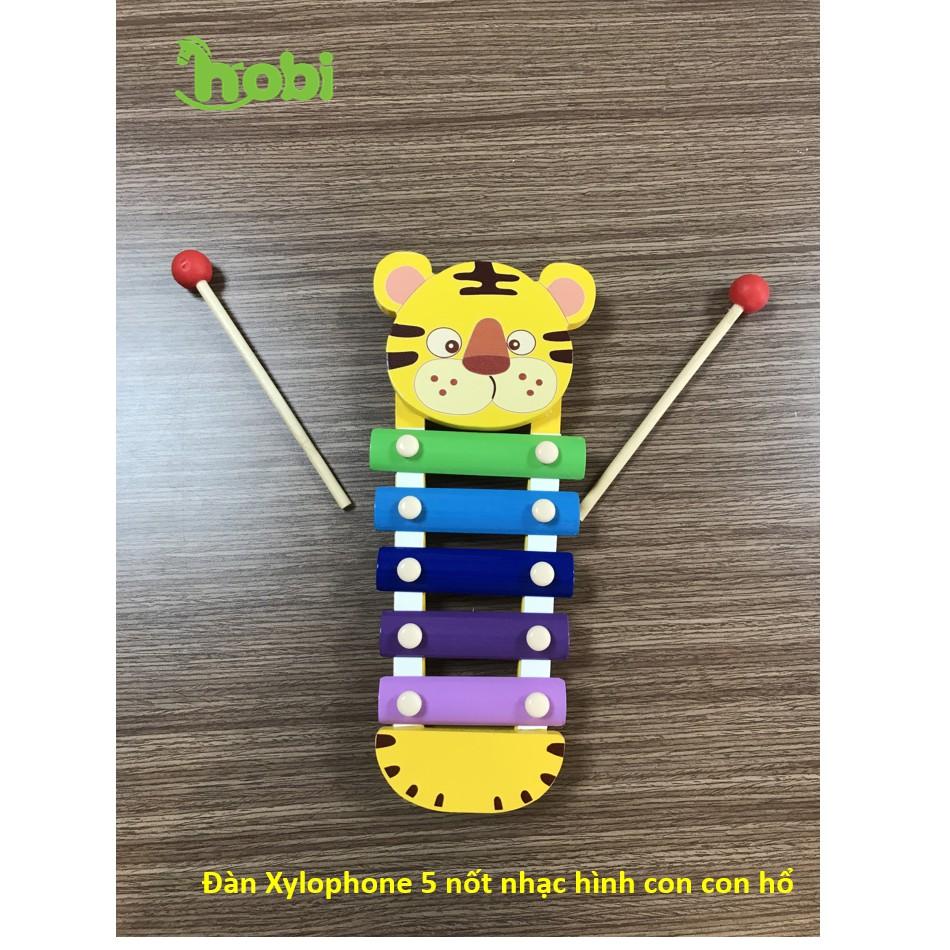 Đồ chơi gỗ - Đàn Xylophone 5 nốt hình con hổ