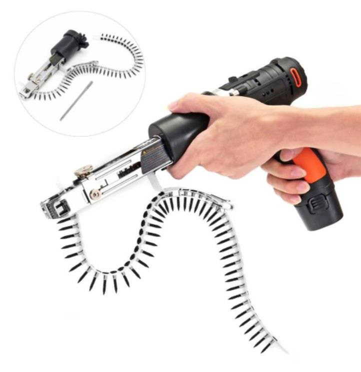 Bộ Đầu Súng Kit Bắn Vít Liên hoàn siêu nhanh lên Gỗ, Ván, Pallet, Thạch Cao – Phụ kiện Lắp Máy Khoan tiết kiệm 30 lần sức lực, tiết kiệm 20% chi phí, gọn gàng siêu tiện dụng