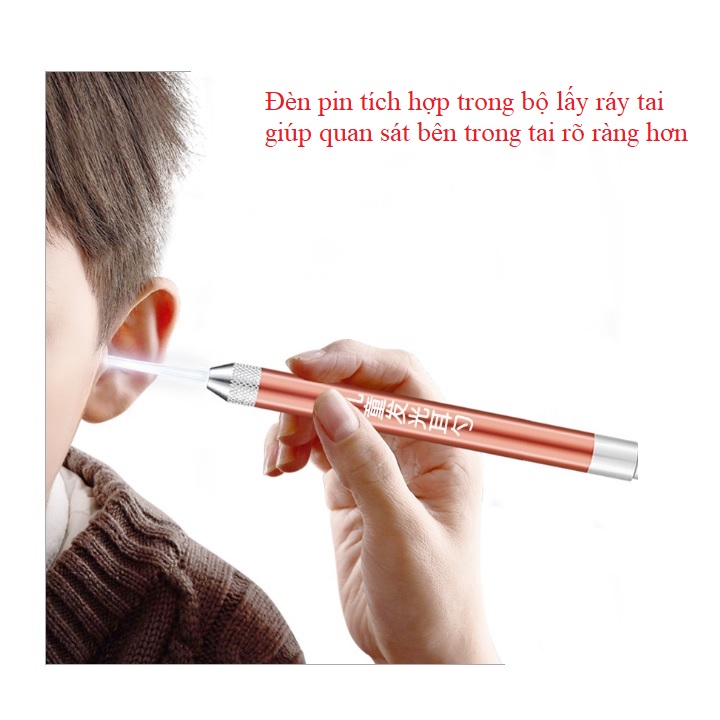 Dụng cụ lấy ráy tai cho Bé, bộ ngoáy tai 20 món tich hợp đèn soi cho cảm giác siêu đỉnh