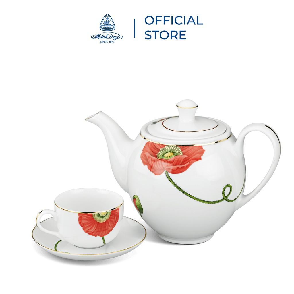 Bộ trà 0.8 L Camellia Kết Duyên Sứ cao cấp Minh Long