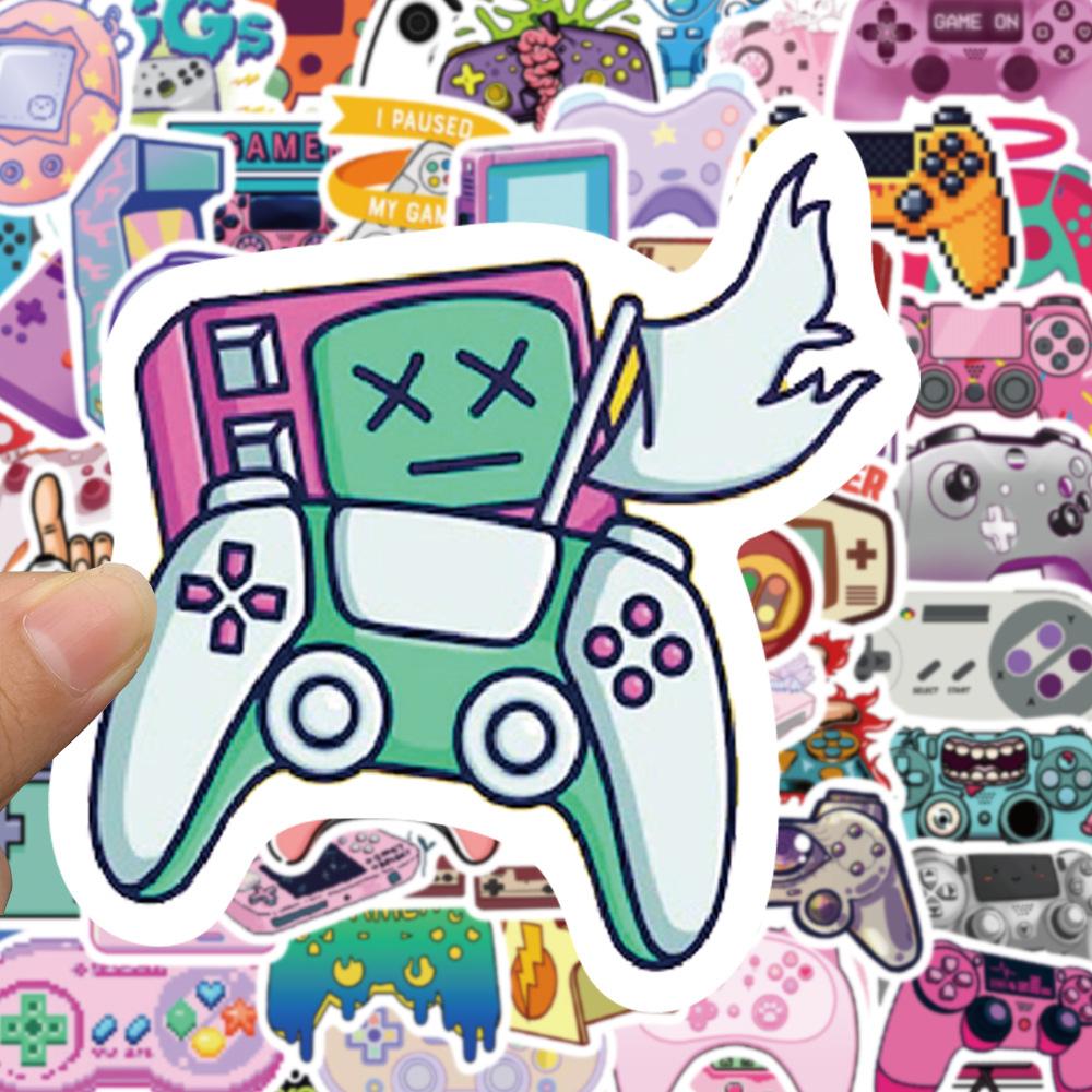 Sticker máy chơi game hoạt hình cute trang trí mũ bảo hiểm, guitar, ukulele, điện thoại, sổ tay, laptop-mẫu S50