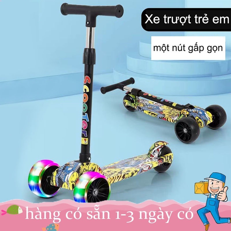 Xe Trượt Scooter Gubix Grafiti Cao Cấp 3 Bánh PU Có Đèn Led – Sản Phẩm Chính Hãng