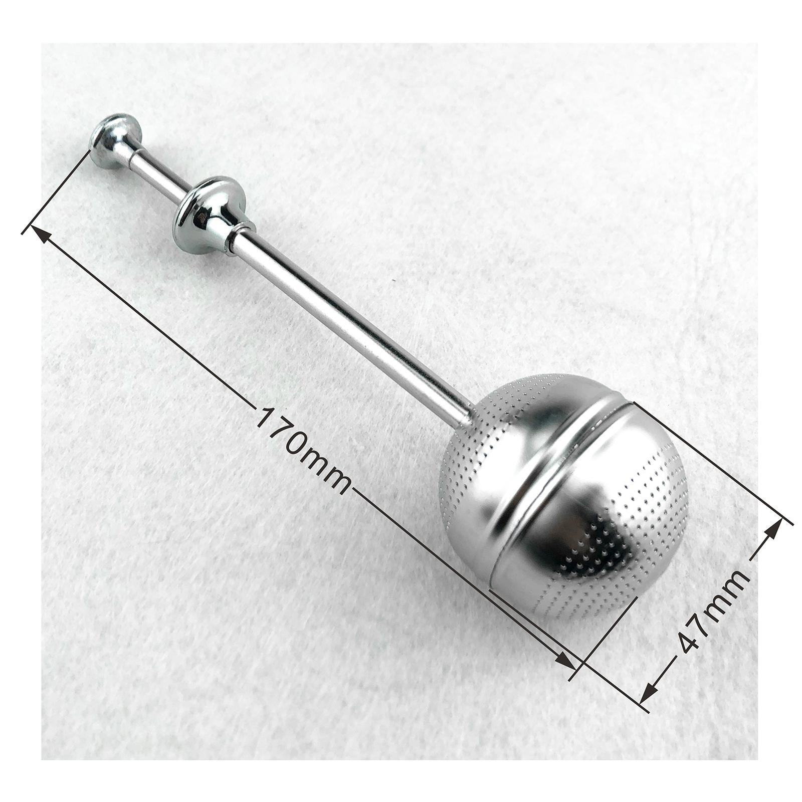 Metal Tea Bag Filter Ball Diffuser with Long Handle Push Rod for Teapot