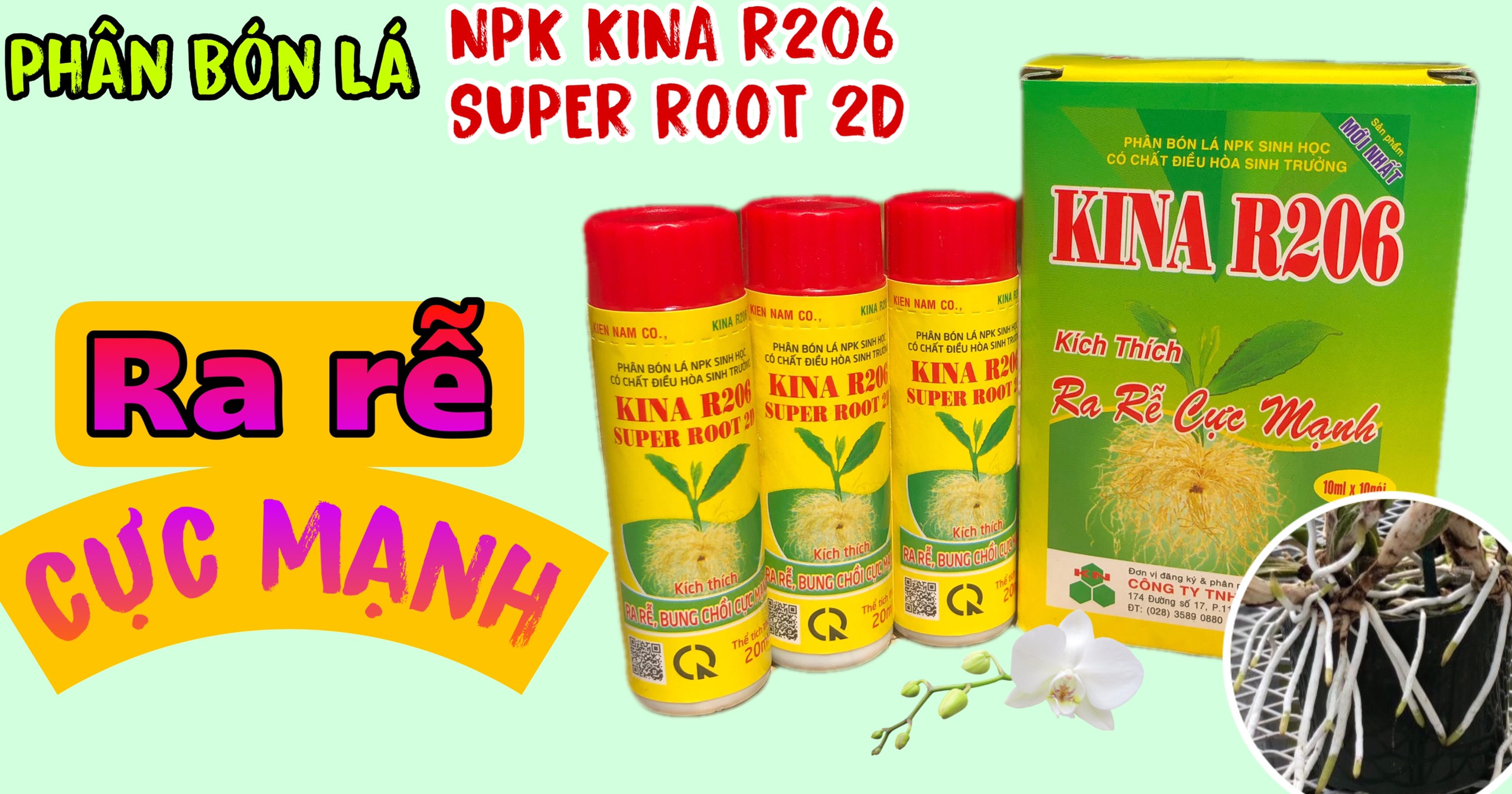 Phân bón lá sinh học KINA R206 -10ml ( kích rễ cực mạnh)