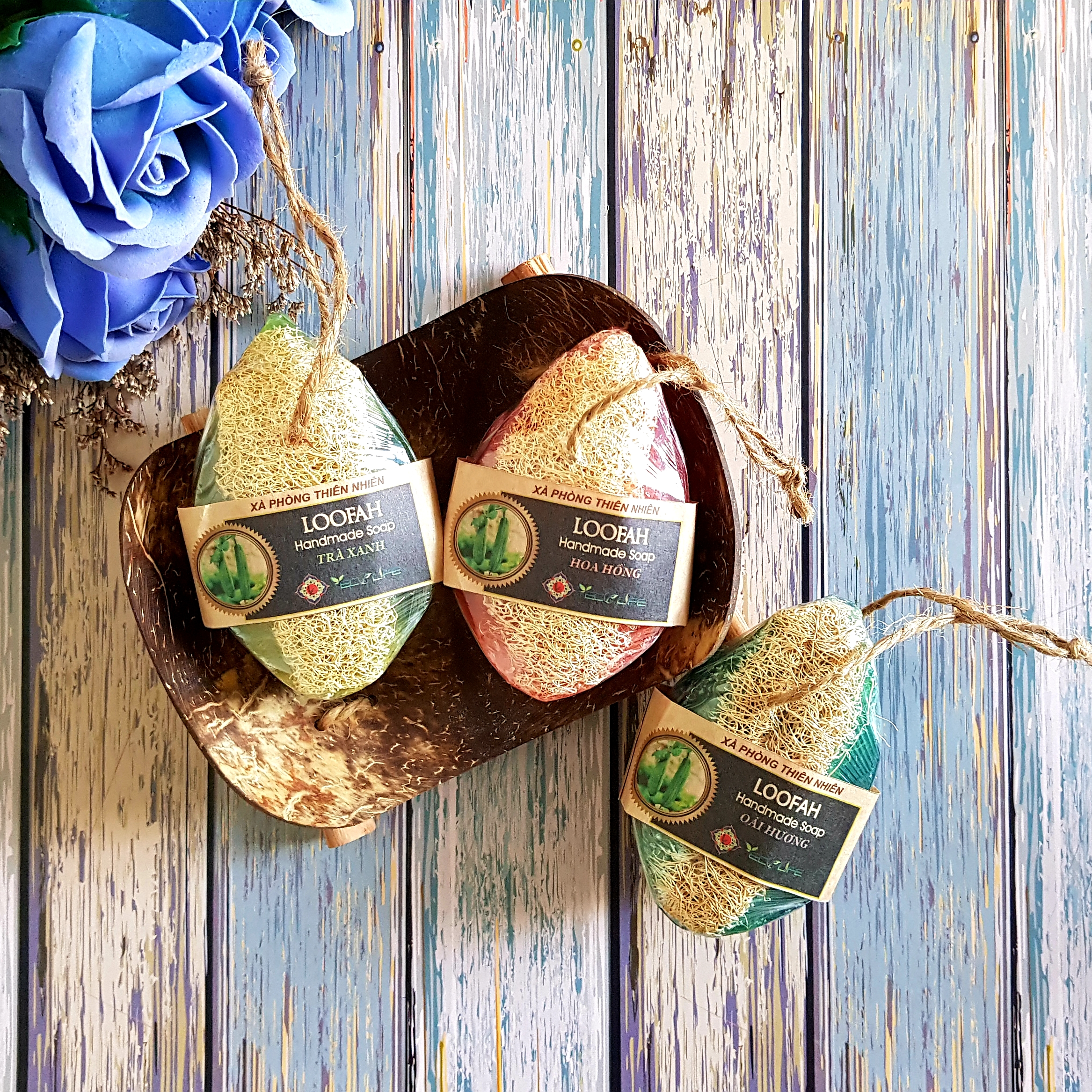 Xà phòng xơ mướp oải hương - Lavender Luffa Soap