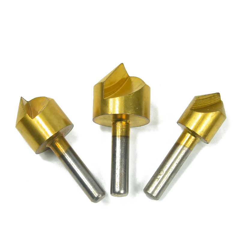 Bộ 3 mũi doa lỗ khoan 12mm - 16mm - 19mm thép gió HSS phủ Titanium chuôi lục
