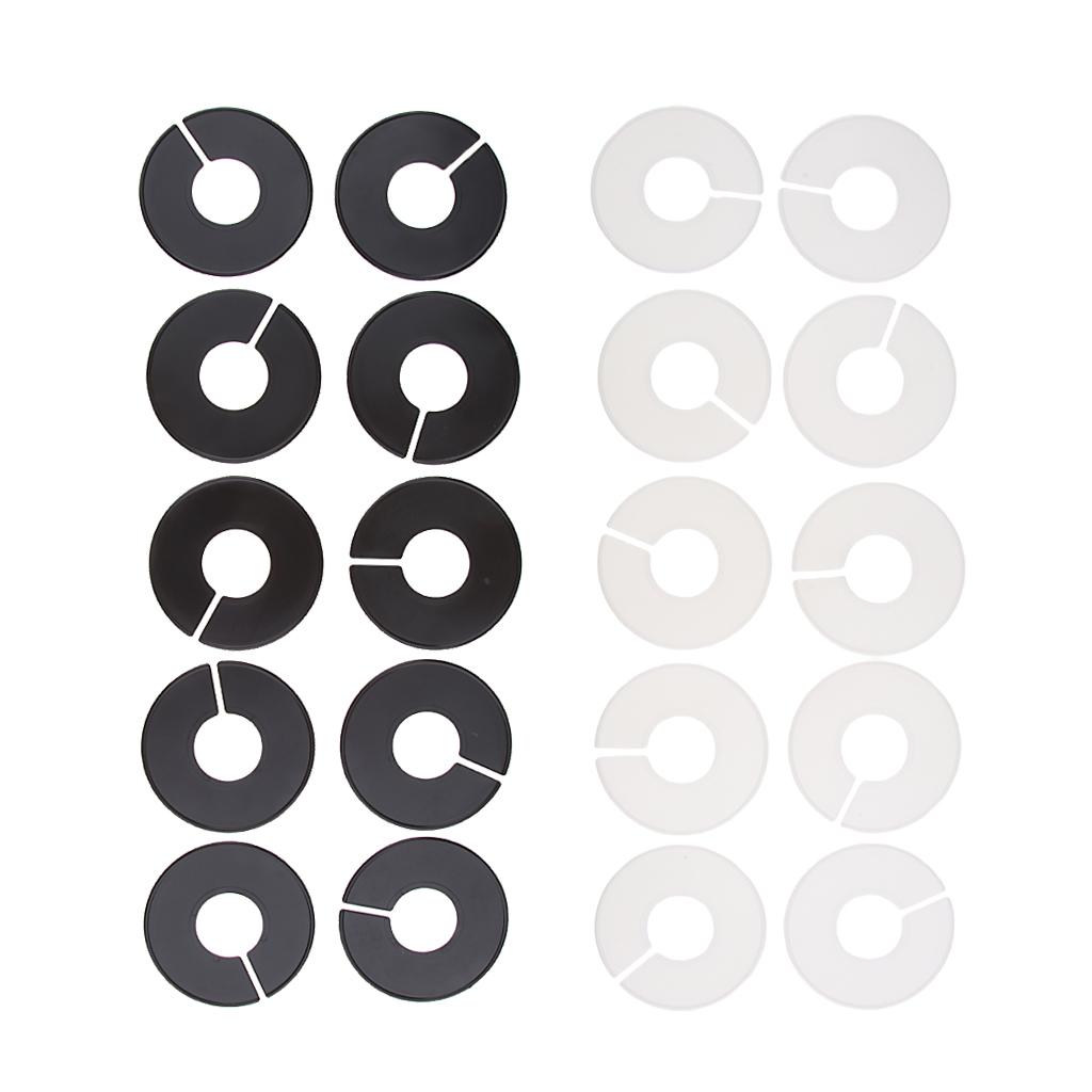 20x Quần Áo Kích Thước Giá Đỡ Chia Ngăn Tủ Quần Áo Tròn Móc Treo Chia Ngăn Trắng + Đen