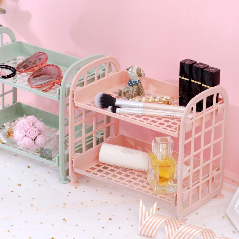 Giá nhựa 2 tầng nhỏ xinh, ống cắm bút, dao unbox cute...