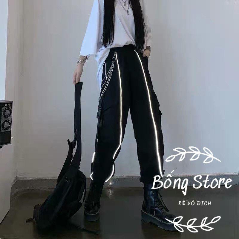 Quần kaki phản quang viền rót dây xích
