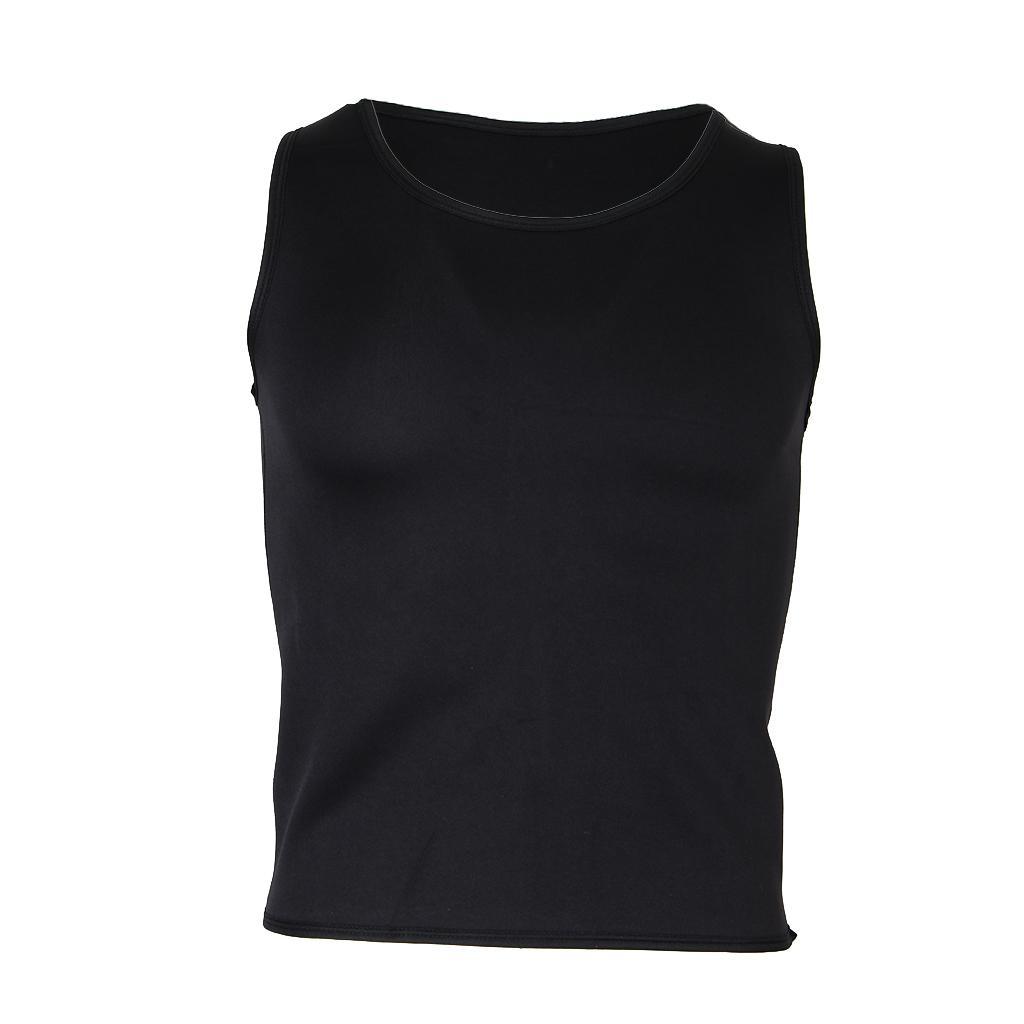 Men Sweat Vest Weightloss Shapewear Neoprene Tank Black