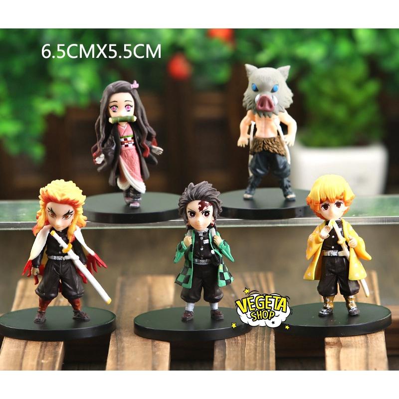 Mô hình Kimetsu No Yaiba - Mô hình thanh gươm diệt quỷ - Set 5 mẫu Tanjiro Nezuko Zenitsu Inosuke Rengoku - Cao 7,5cm