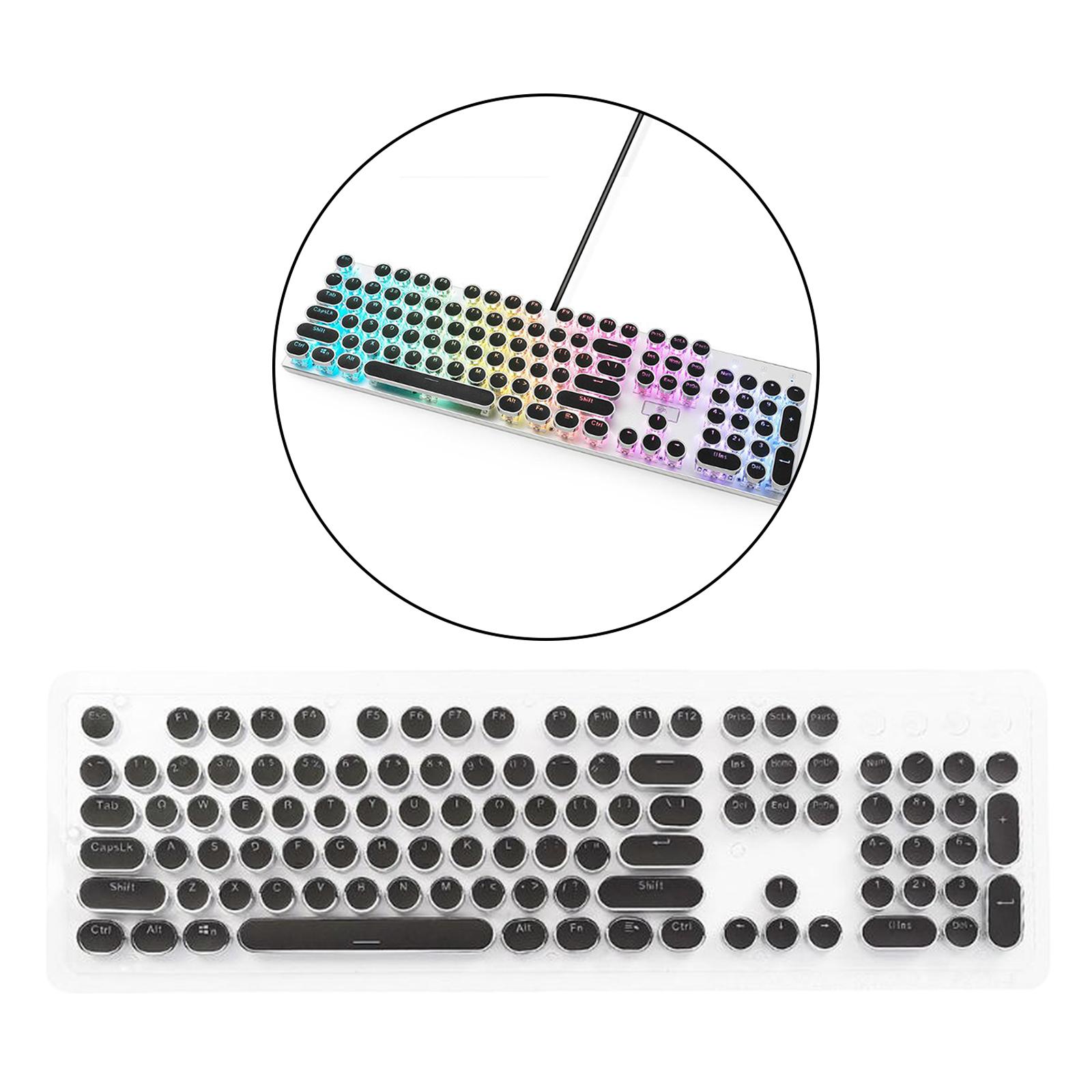 Round Keycaps - Double Shot PBT Keycap Set with Translucent Layer, for Mechanical Keyboards, Full 108 Key Set