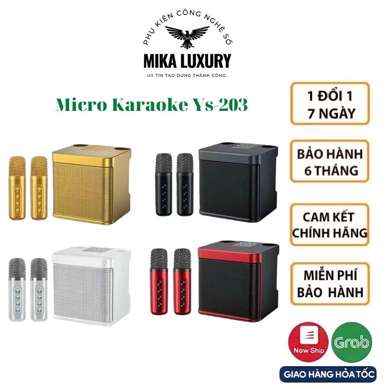 Loa Karaoke Bluetooth YS 203 Kèm 2 Micro Không Dây, Âm Thanh Siêu Hay, Thiết Kế Sang Trọng Nhỏ Gọn Tiện Lợi, Dễ Sử Dụng