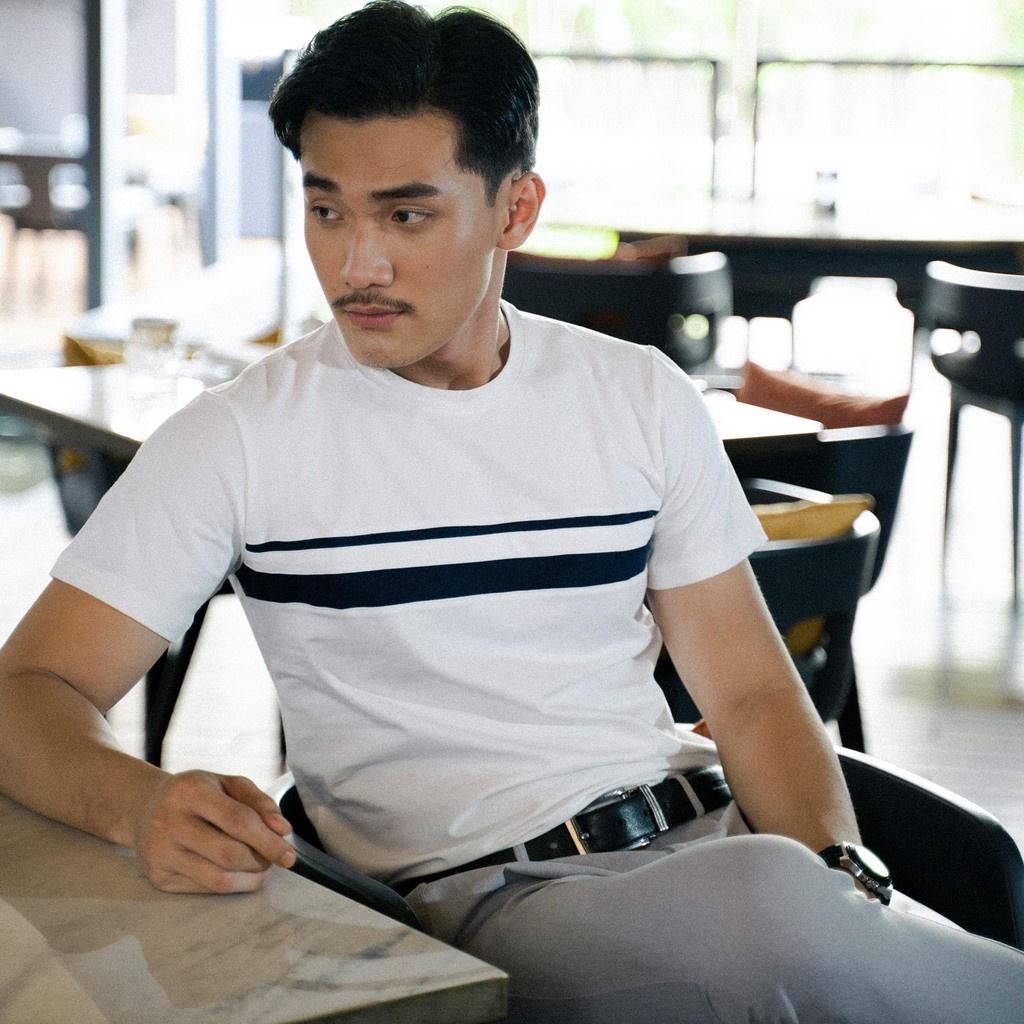 Áo Thun Nam Trắng Sọc Đen
