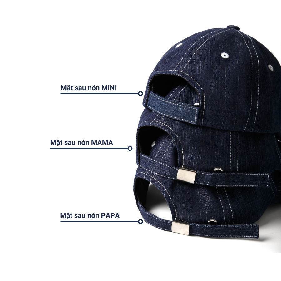 Nón Lưỡi Trai Denim Gia Đình Papa - Mama - Mini