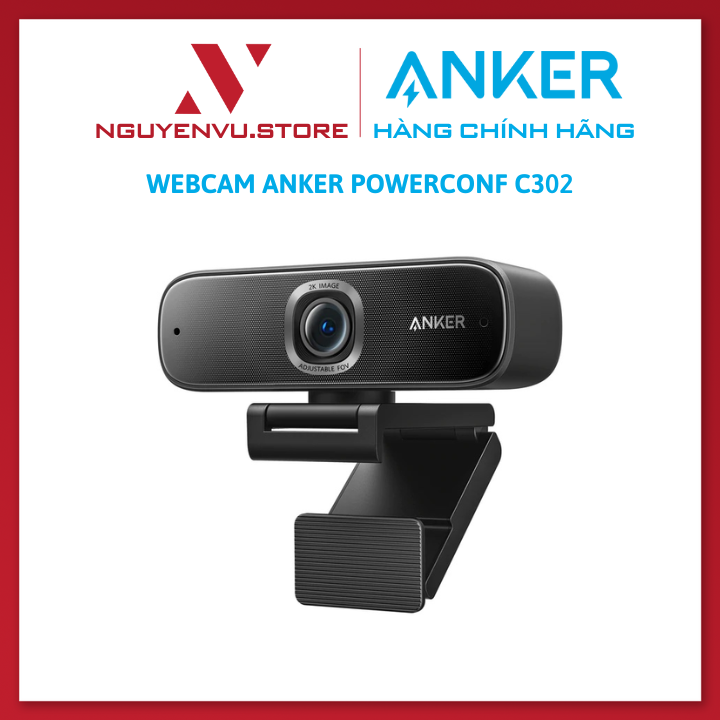 Thiết bị ghi hình Webcam Anker Powerconf C302 - Hàng Chính Hãng