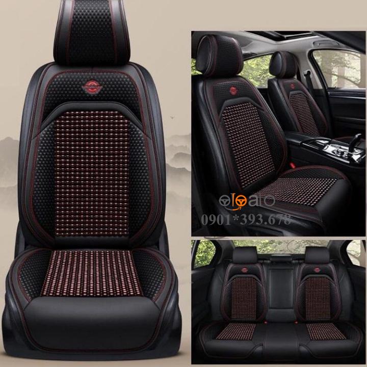 Áo trùm lót bọc ghế xe ô tô Kia Cerato da PU hạt gỗ tự nhiên CAO CẤP
