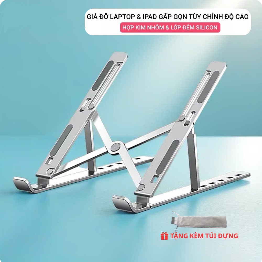 Bộ Giá Đỡ Laptop gấp gọn và quạt - Đế Kê Laptop Tản Nhiệt Có Thể Điều Chỉnh Độ Cao