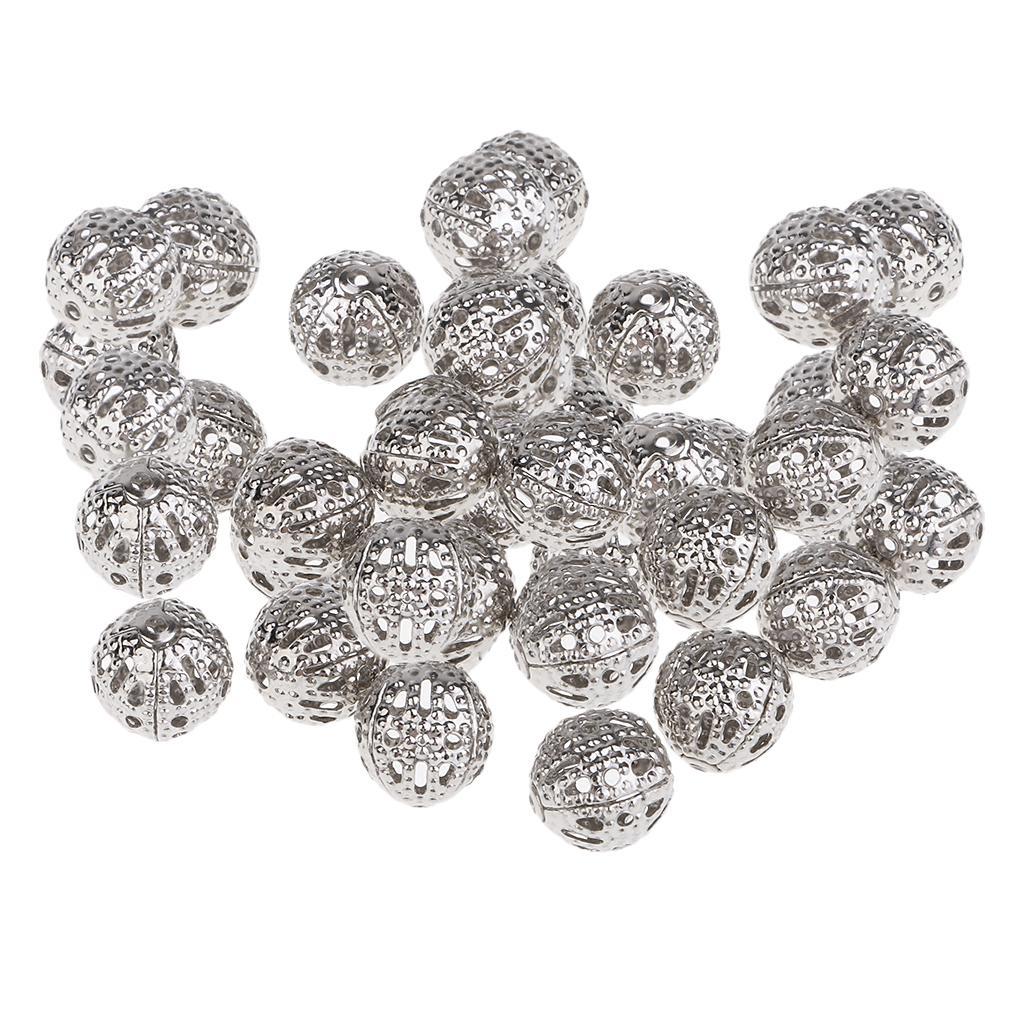 2x 100 Pieces 8mm Round Metal Beads Spacer Beads Beads Jewelry DIY Crafts