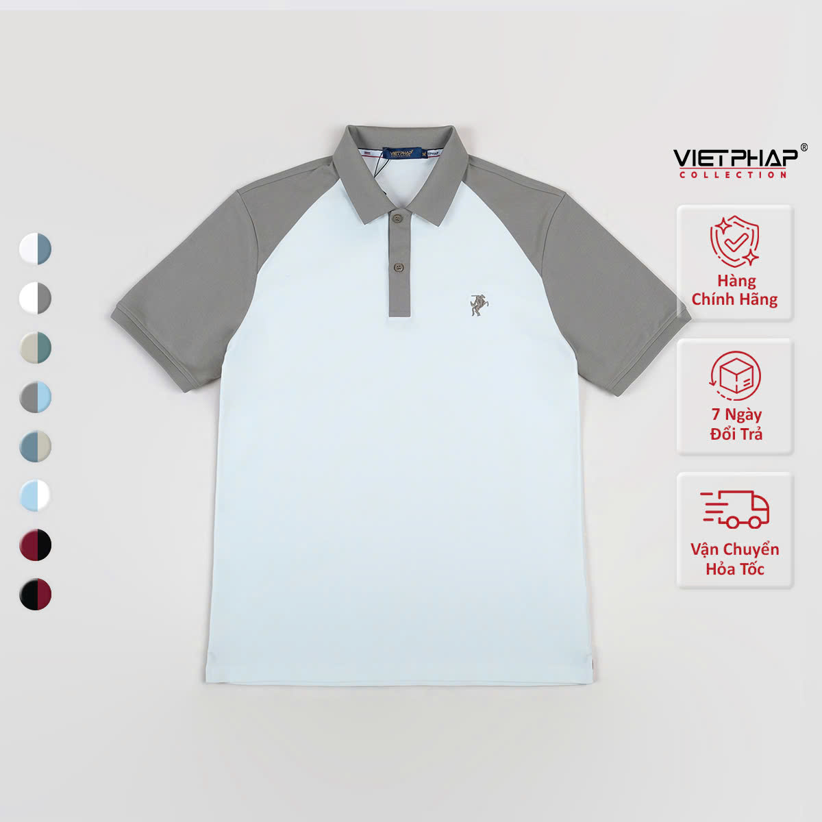 Áo Polo Nam VIỆT PHÁP Form Basic Chất liệu Cotton Pique co giãn thấm hút mồ hồi tốt 3401