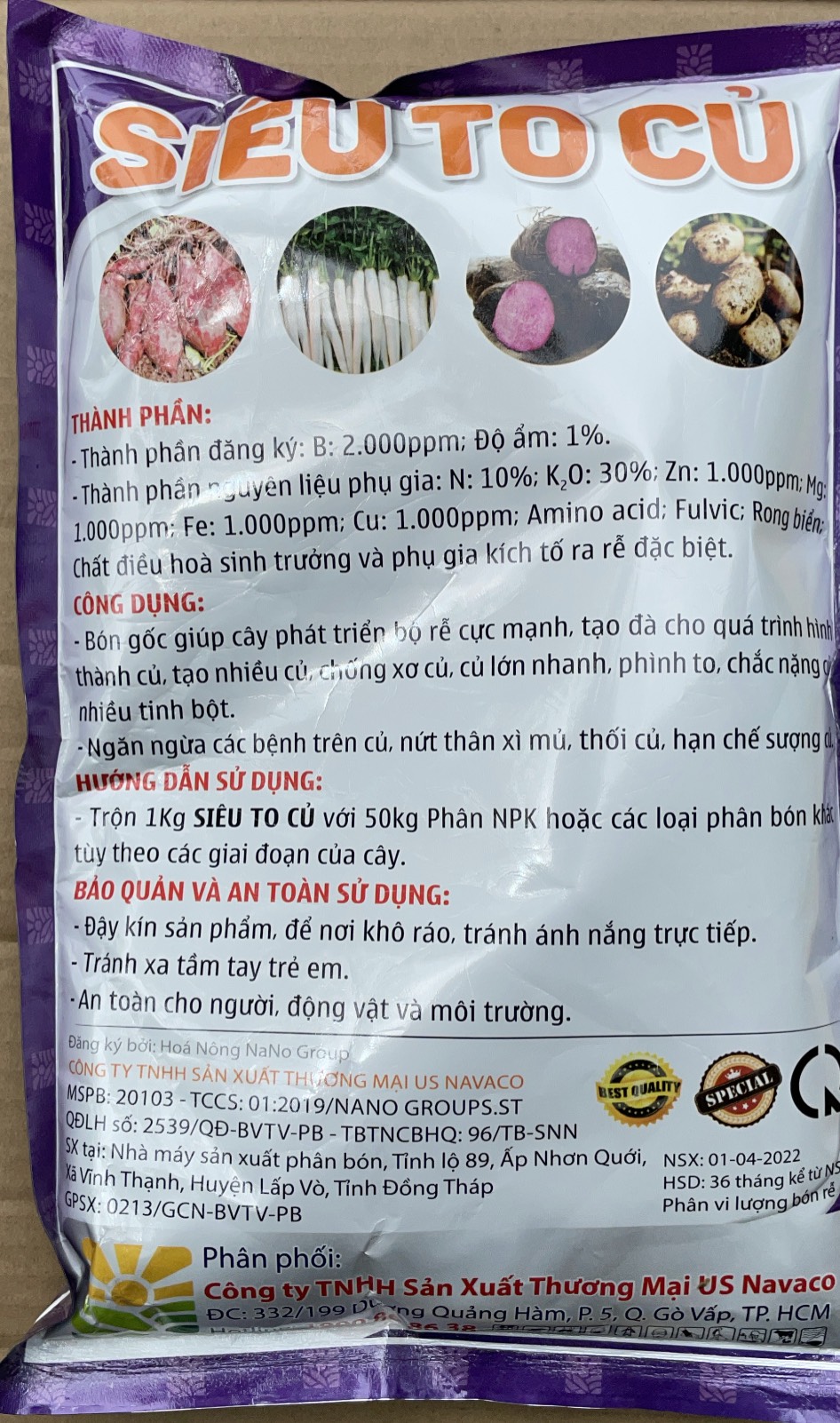 Sản phẩm siêu to củ Nông sản gói 1 Kg