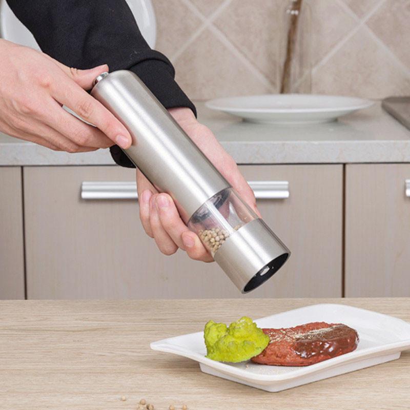 Thép Không Gỉ Điện Gia Vị Máy Xay Hạt Tiêu Máy Xay Muối Và Hạt Tiêu Xay Máy Xay Nhà Bếp Công Cụ Phụ Kiện Cho Nấu Ăn