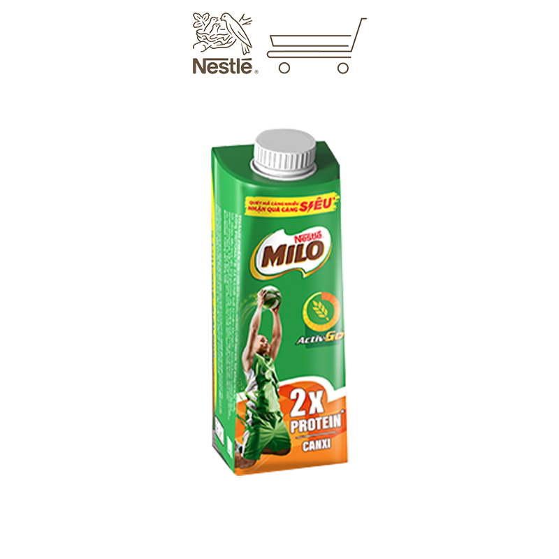 Sữa lúa mạch Nestlé MILO Teen Protein Canxi thùng 24 hộp x 210ml (24x210ml)