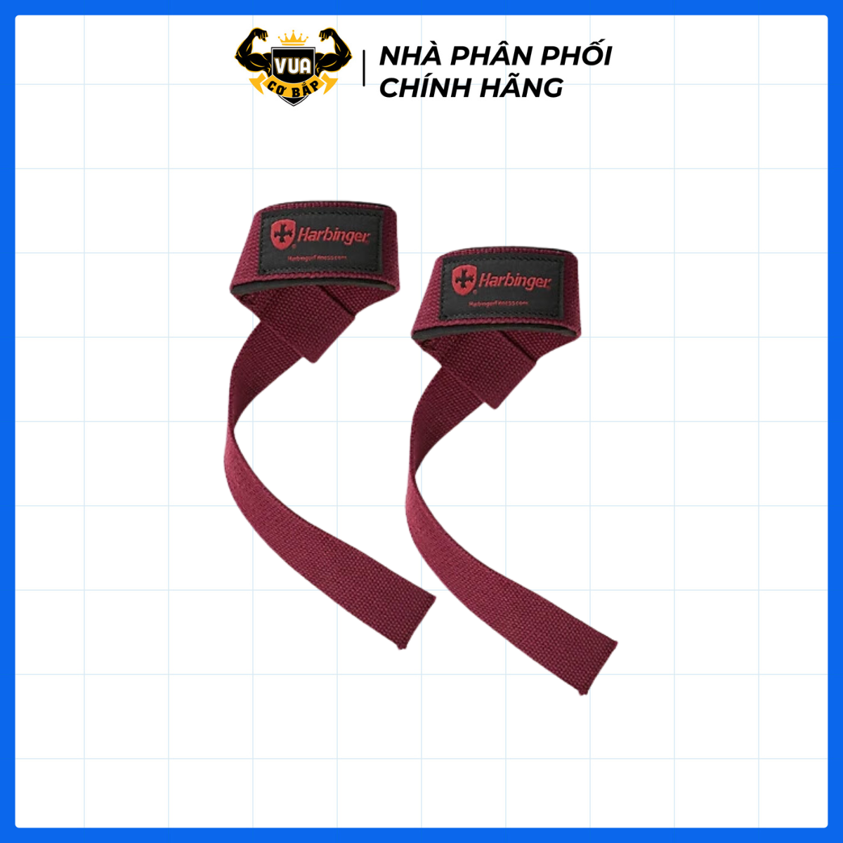 Dây Kéo Lưng Harbinger Unisex's Padded Cotton Lifting Straps - Merlot