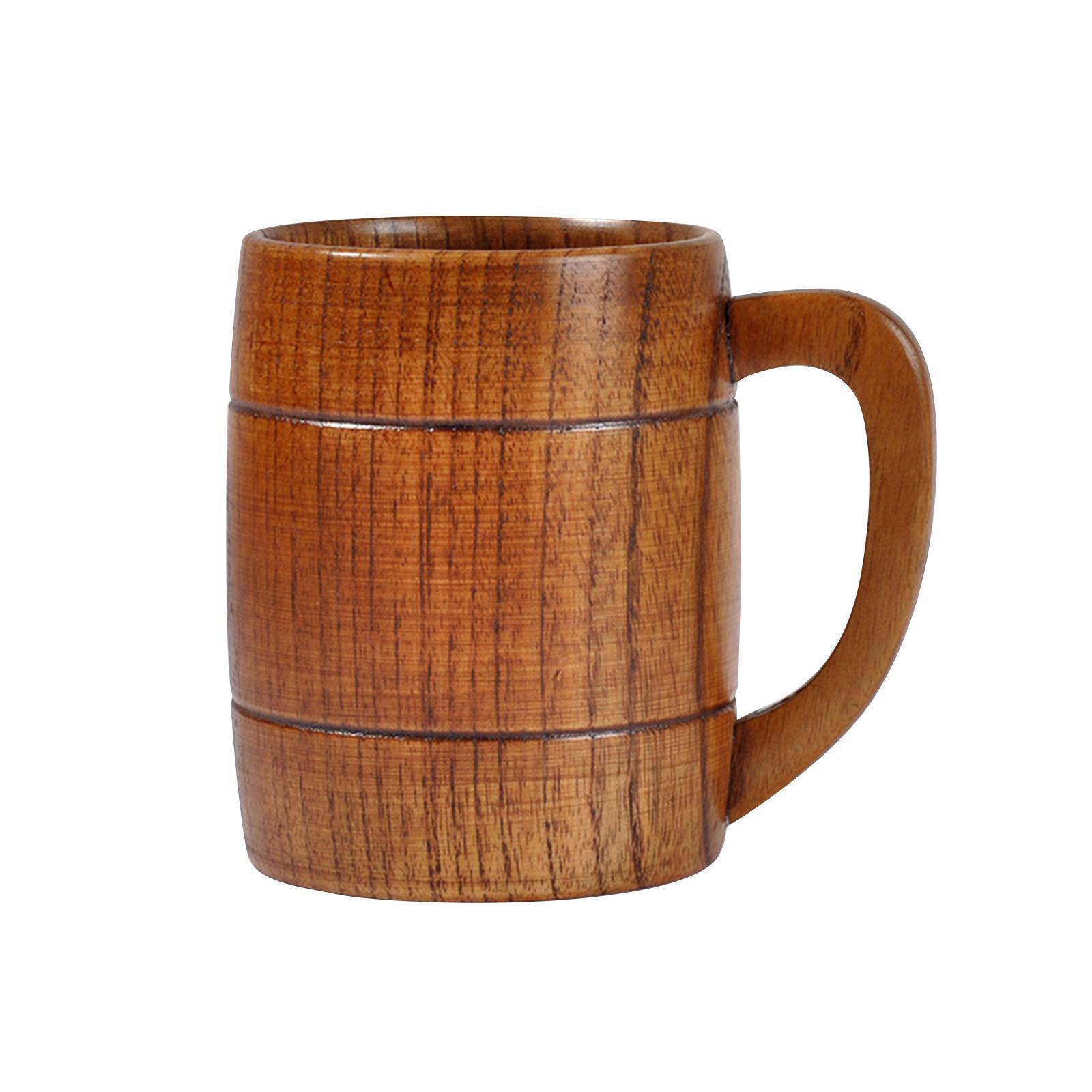 Wood Beer Mug Camping Cup Coffee Cup Vintage 400ml for Home