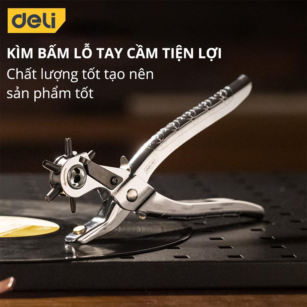 Kìm Bấm Lỗ 9 Inch Deli Tools Màu Đen Cao Cấp - Kích Thước Lỗ Bấm Đa Dạng Phù Hợp Với Nhiều Nhu Cầu Khác Nhau - DL1919