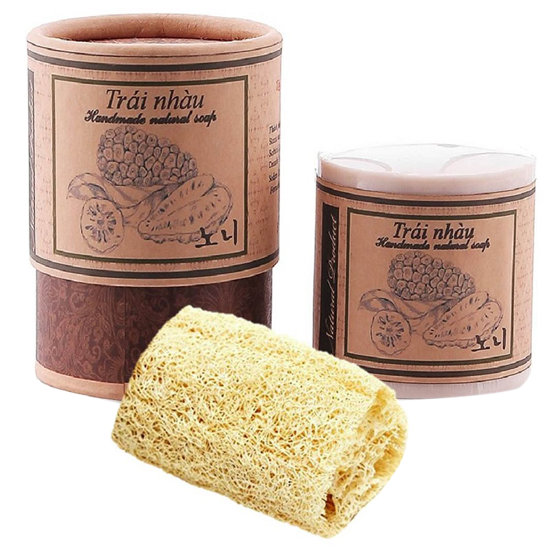 Xà phòng nhàu tặng xơ mướp - Noni Handmade Soap