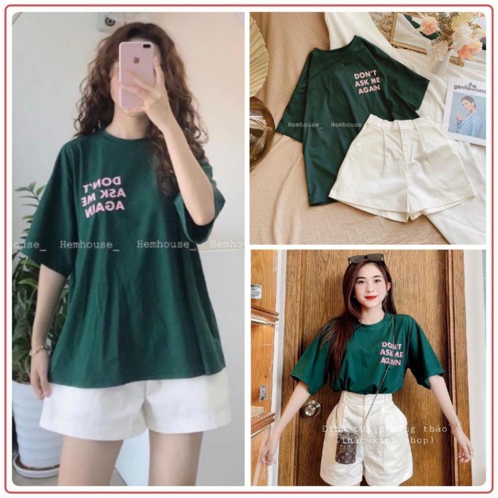 Set đồ bộ nữ quần short đũi và áo phông xanh cộc tay siêu xinh thời trang Banamo Fashion 111