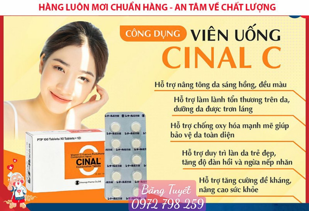 Viên Uống Trắng Da Thâm Nám Cinal C 100 viên - Nhật Bản